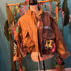 Khaki Green jacket with patches